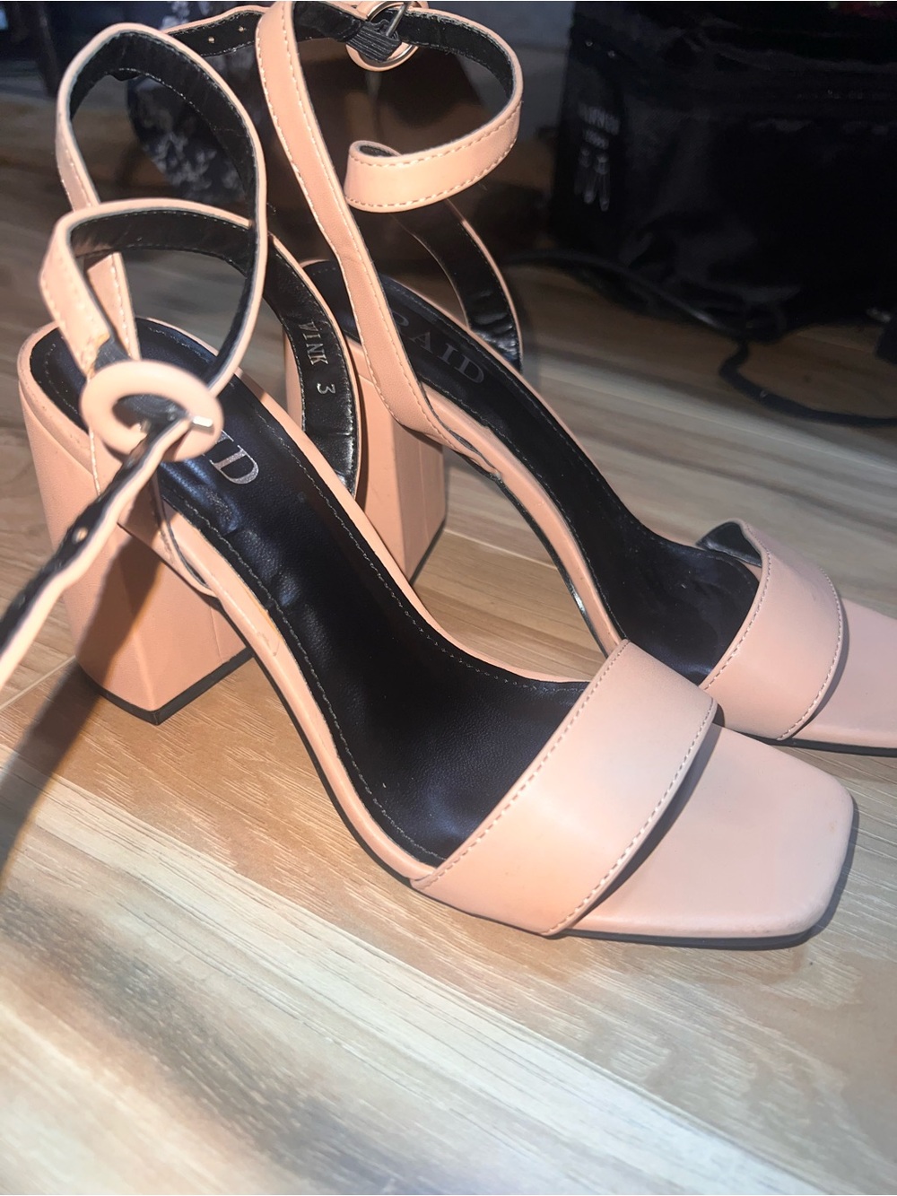 RAID Block Heel Ankle-Strap Sandals